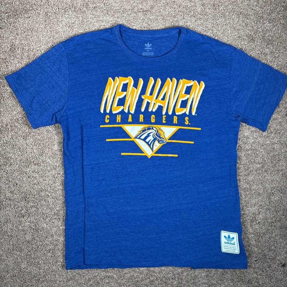 Adidas Mens XL New Haven Chargers Royal Blue Athletic T Shirt